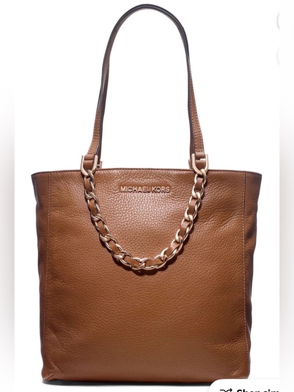 Michael Kors Harper Luggage Brown Leather Medium North
South Tote. (Bags 21)